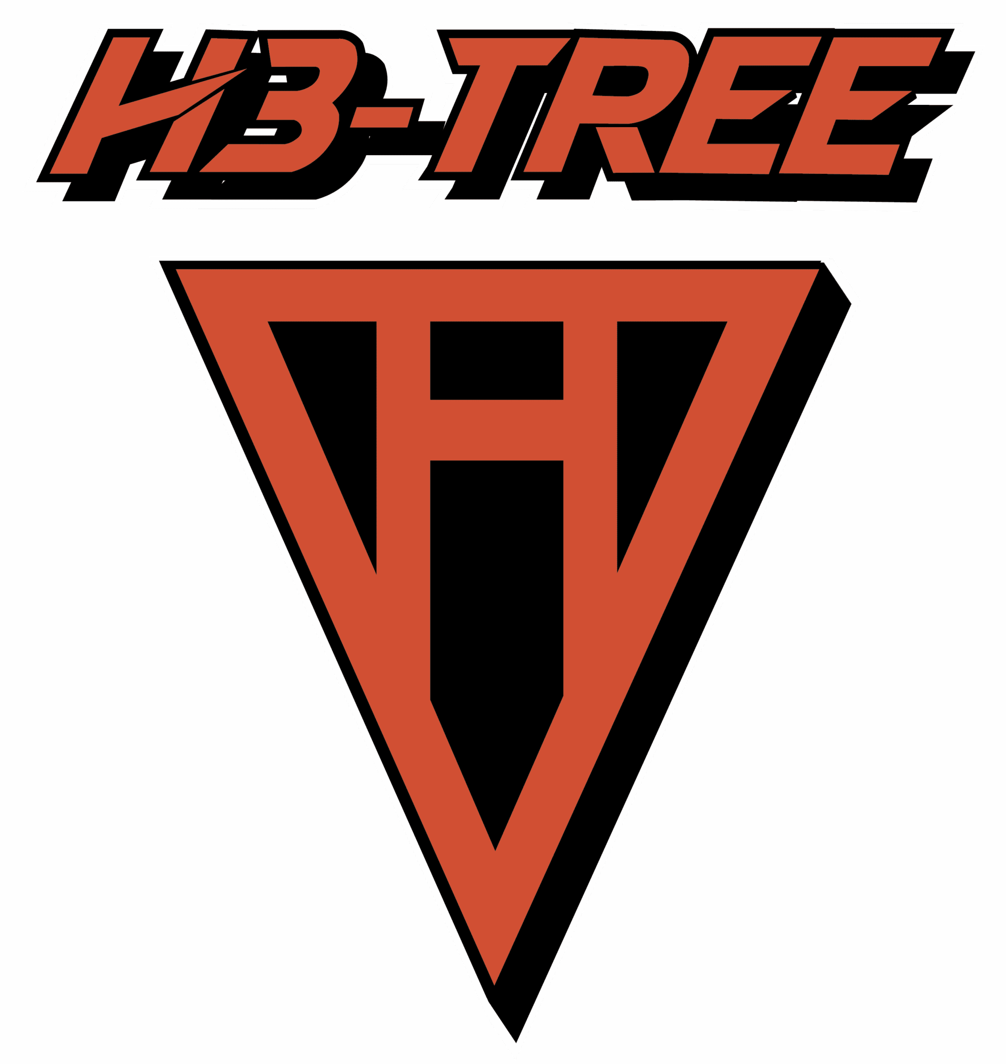 HB-TREE logo with stylized orange and black text and a triangular emblem.